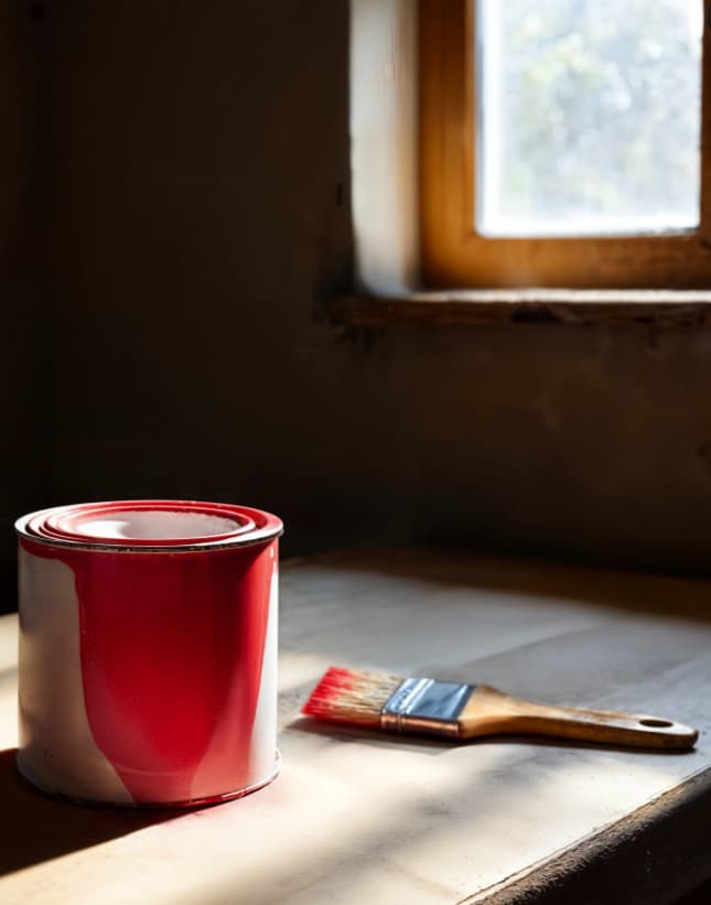 Handyman repairing a wall
